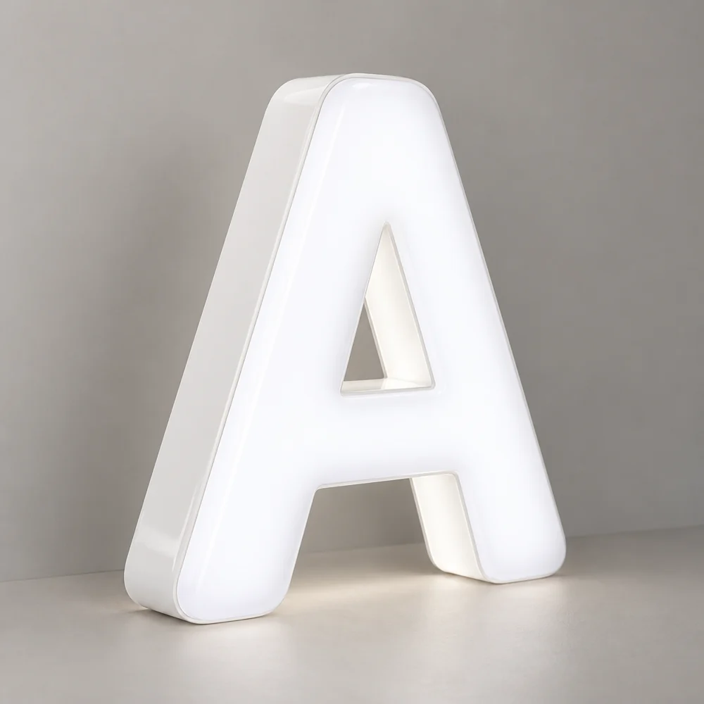 Lettres en PMMA moulé lumineuses