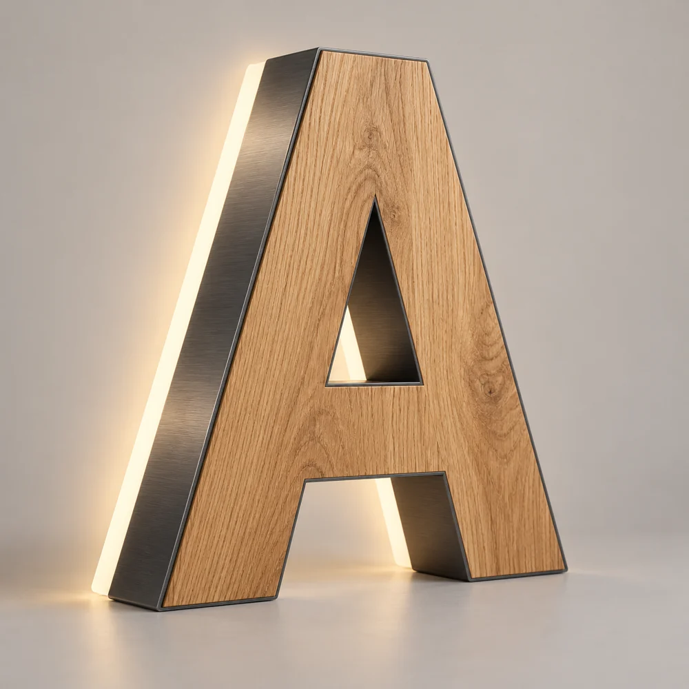 Lettres et logos spéciaux multimatériaux