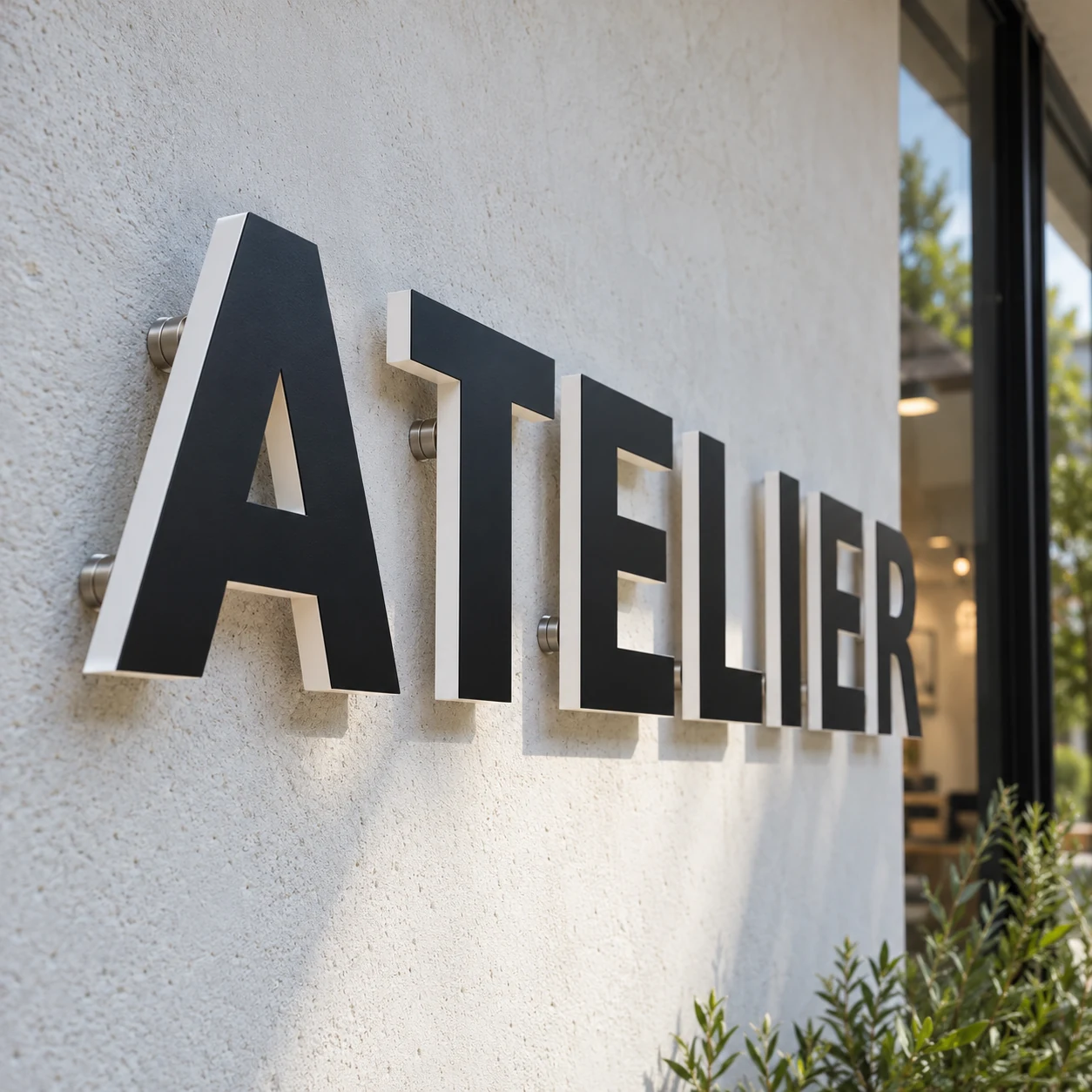 Lettres PVC avec marquage adhésif