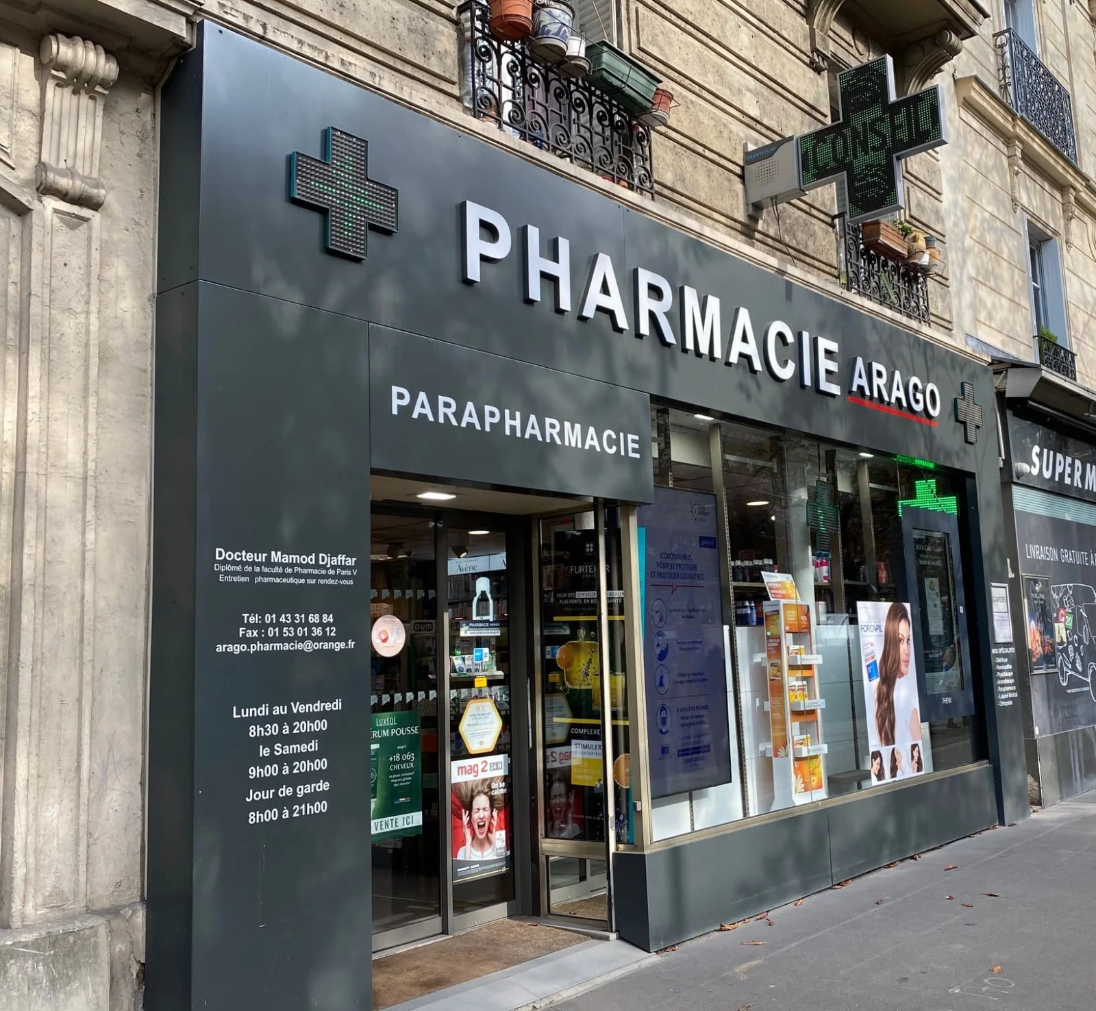 Enseigne de magasin pharmacie devis bond