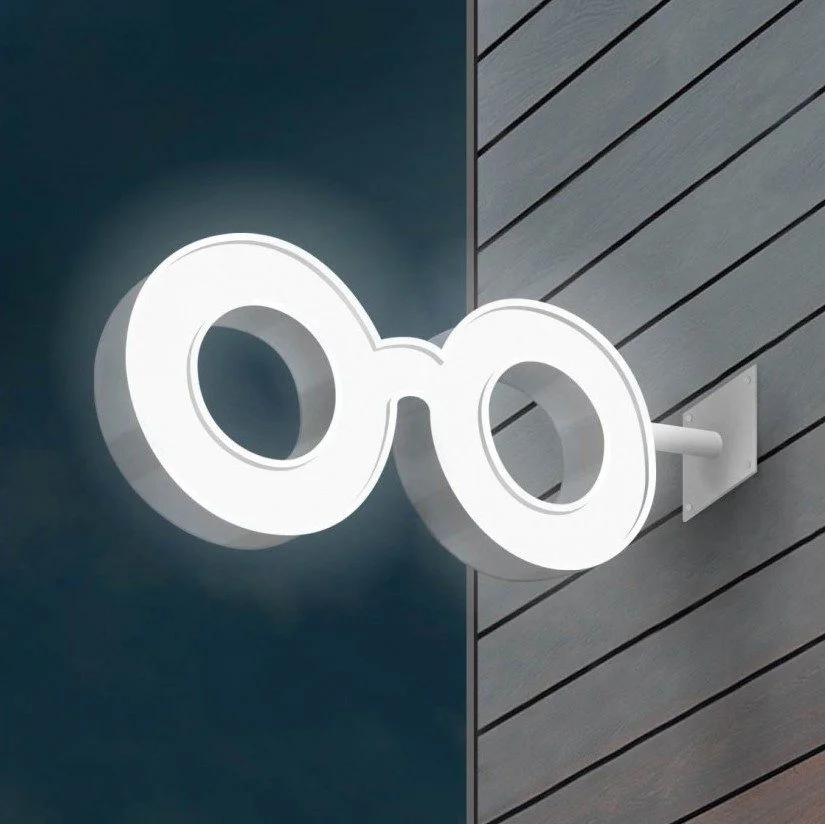 Enseigne drapeau opticien