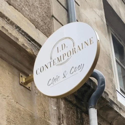 Enseigne drapeau ronde