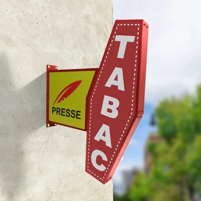 Enseigne drapeau tabac presse1
