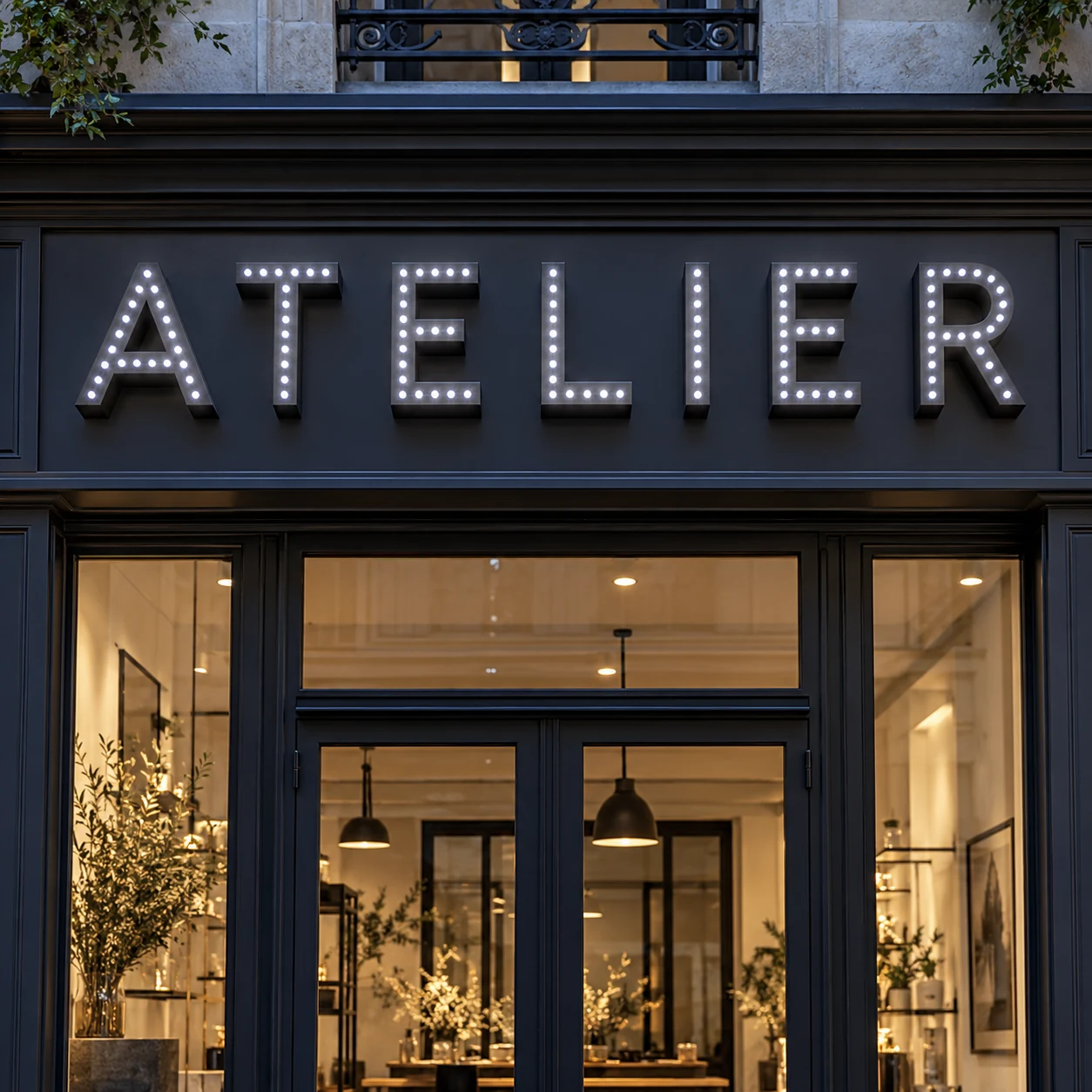Lettres lumineuses à points LED apparents